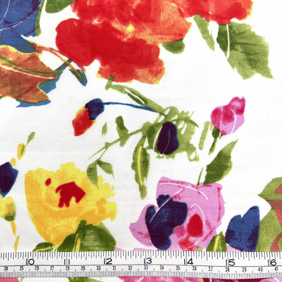 Pima Cotton Lawn Multi Floral Dress Fabric - Summer Is Here