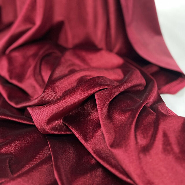 Persica Sultan Red Stretch Velour - Velour - Jersey/Knits - Fashion Fabrics