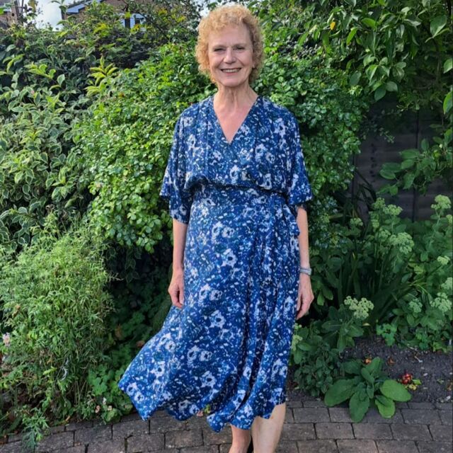 Closet Core Patterns - Elodie Wrap Dress Pattern / Customer Make by Christine - Viscose Challis Fabric - Closet Core Elodie Wrap Dress Pattern - September 2023