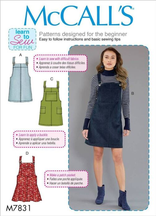 McCalls Pinafore Dress Pattern M7831