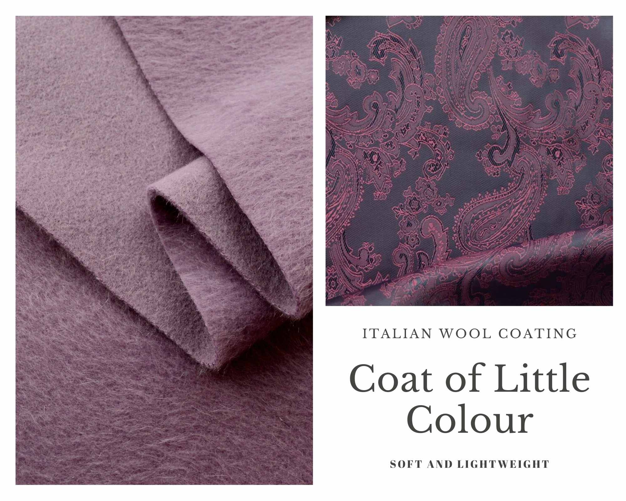 Coating Fabric - Product Coat of Little Colour - Lilac Wool Fabric