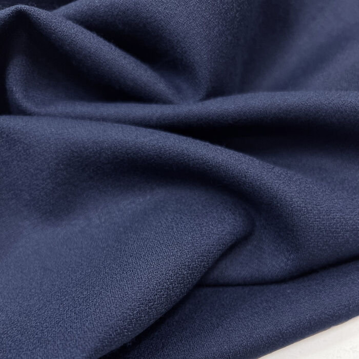 Made In Lancashire Pure Wool Crepe Dressmaking Fabric Navy CU2