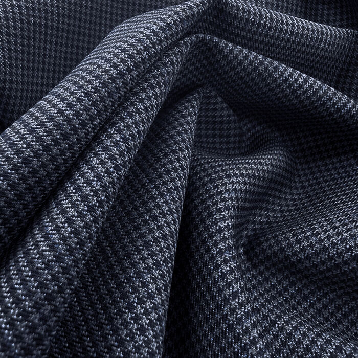 Tiny Tim Fine Wool Blue Houndstooth Suiting Fabric CU