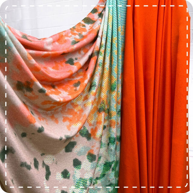 Viscose Wool Elastane Jersey Coral & Orange