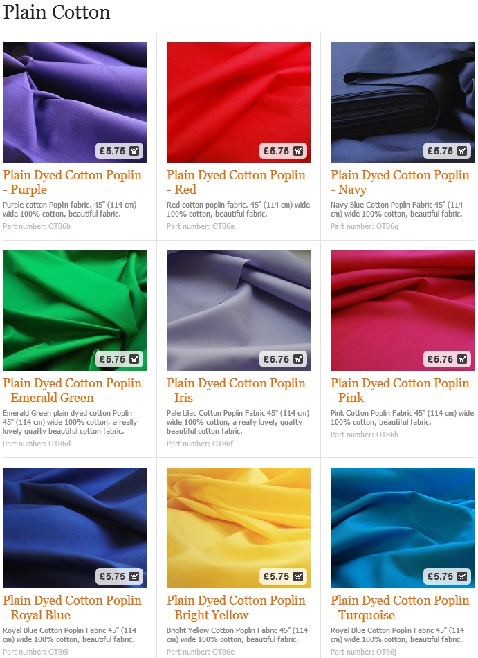 Plain Cotton Fabric Range