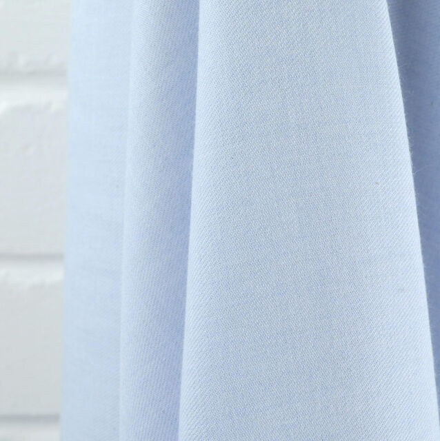 True Ella - Pale Blue - Cotton Wool Mix Twilled Shirting Fabric - Close Up Fabric Photo