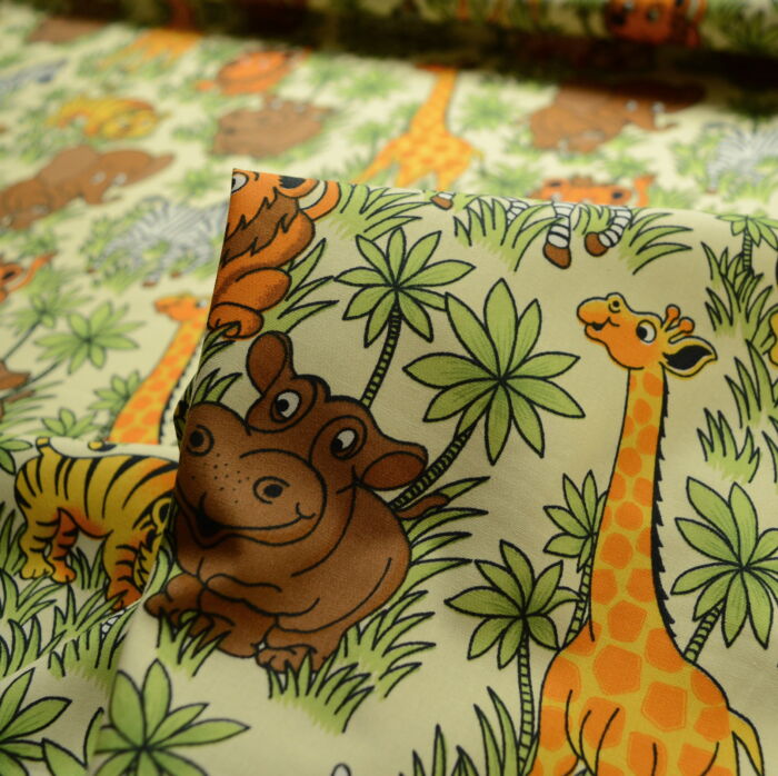 Poplin Prints - Bagheera - Jungle Print Cotton Fabric -cu