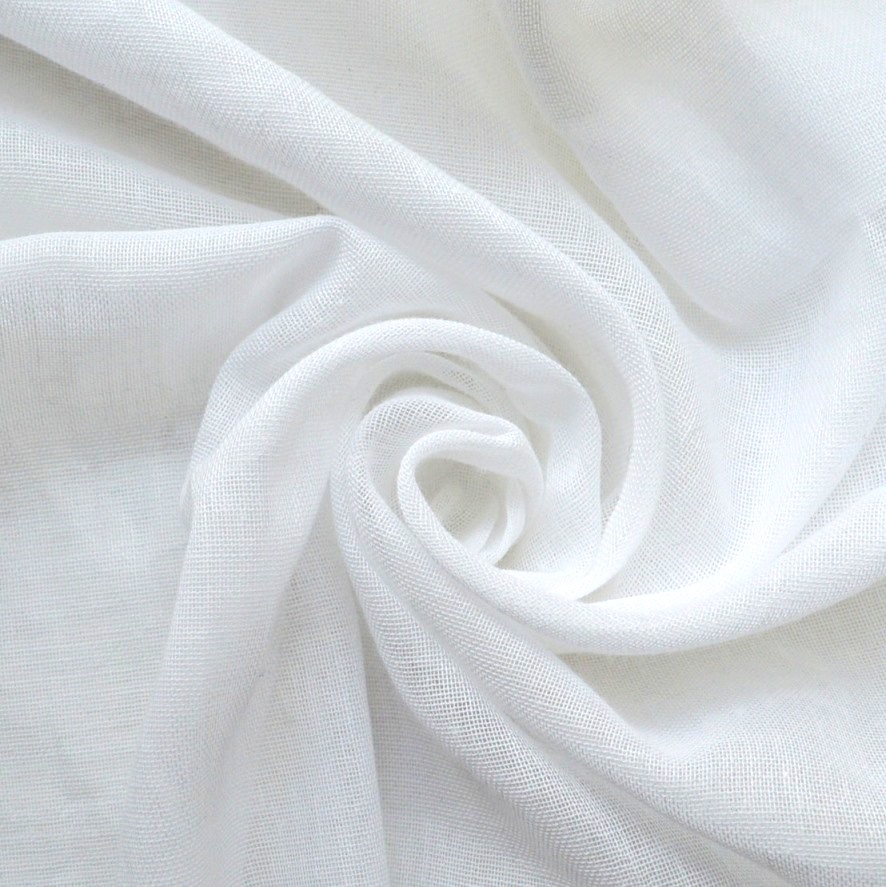 White Egyptian cotton muslin fabric.