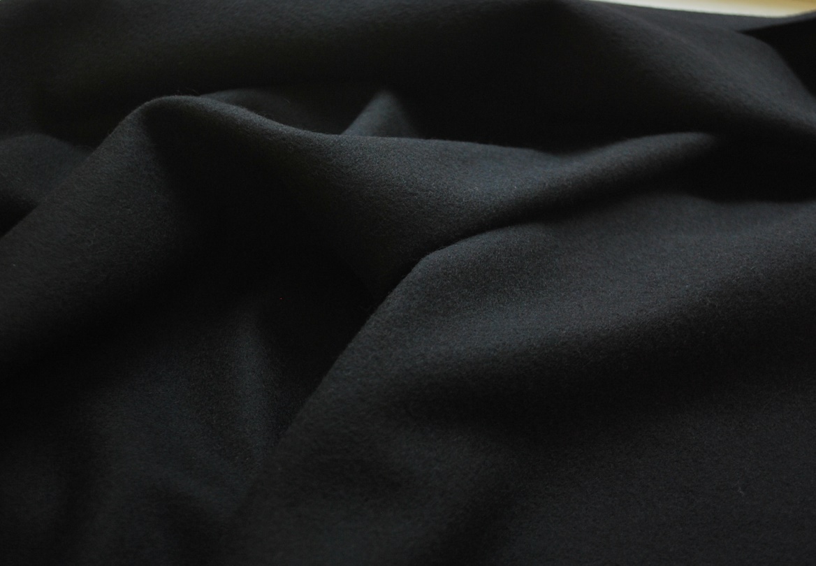 Black Wool and Cashmere Fabric