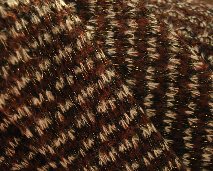 Acrylic & Nylon & Wool Knit in Light Brown Close Up