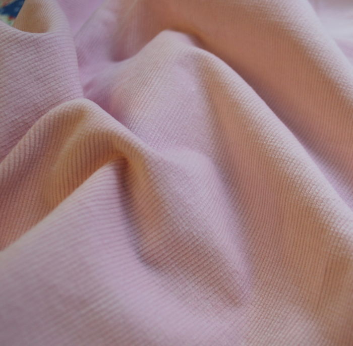 Baby Pink Cotton Stretch Needlecord