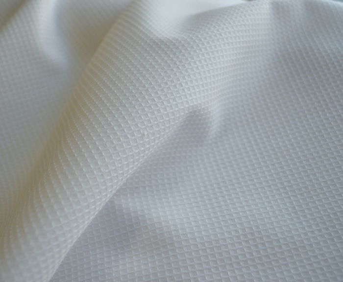 Waffle cotton rich shirting white