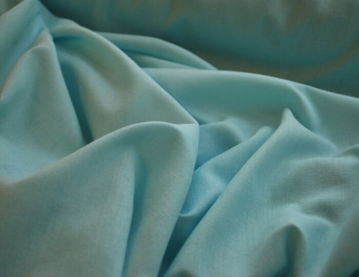 Cosy aqua brushed poly cotton shirting fabric w